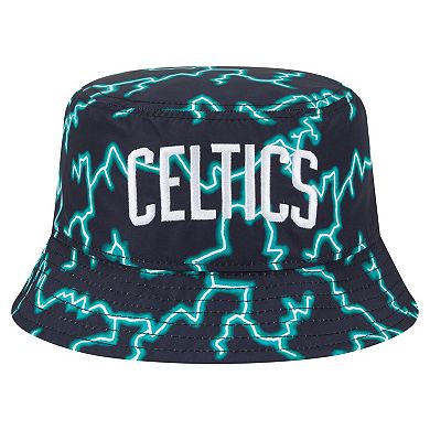 Men's New Era Black/Light Blue Boston Celtics Summer Sun and Storm Reversible Bucket Hat