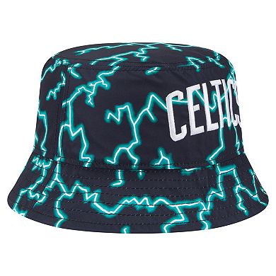 Men's New Era Black/Light Blue Boston Celtics Summer Sun and Storm Reversible Bucket Hat