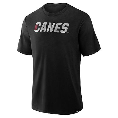 Men's Fanatics Black Carolina Hurricanes Play Distressed Wordmark Stadium Slub T-Shirt