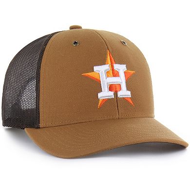 Men's Carhartt x '47 Brown Houston Astros Trucker Adjustable Hat
