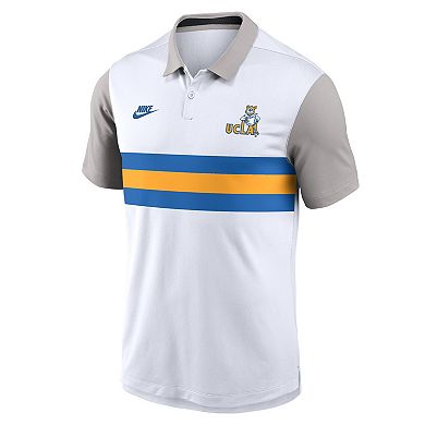 Men's Nike White/Gray UCLA Bruins Athletic Prep Legacy Logo Vapor Performance Polo