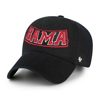 Men's '47 Black Alabama Crimson Tide Clean Up Adjustable Hat