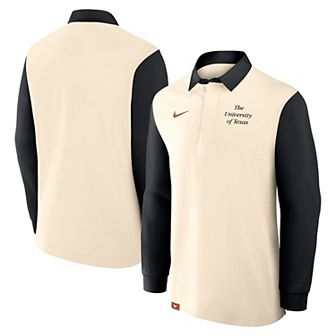 Men's Nike Tan/Black Texas Longhorns Rugby Long Sleeve Shirt