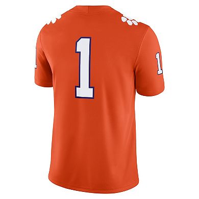 Men's Nike #1 Orange Clemson Tigers Game Jersey