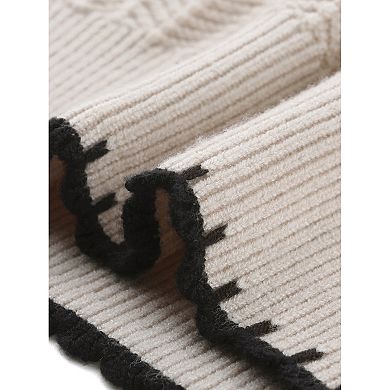 Sweater Vest for Women's V Neck School Uniform Contrast Color Sleeveless Knit Pullover Tops