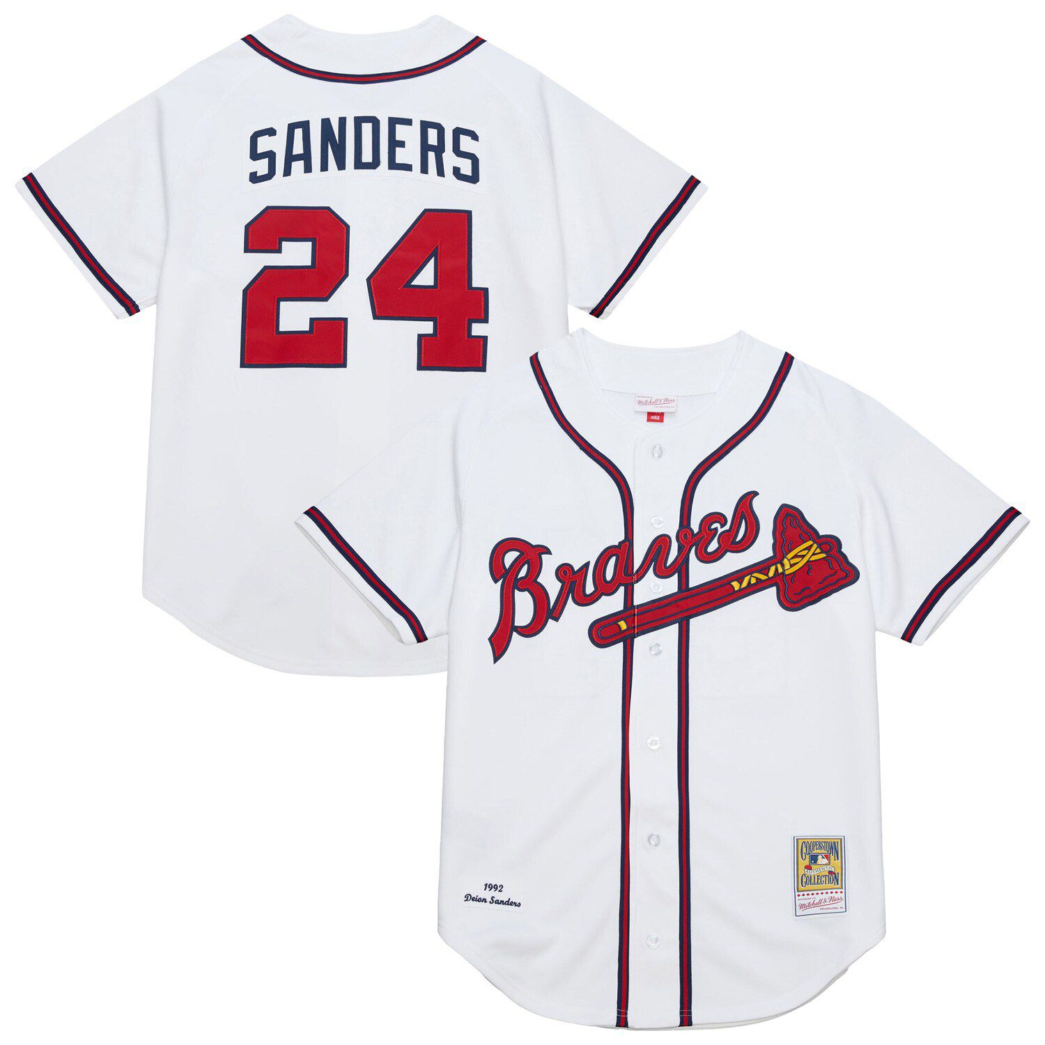 Men's Mitchell & Ness Deion Sanders White Atlanta Braves