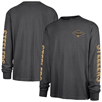 Men's '47 Black Pittsburgh Steelers Cairn Ravine Foundation Long Sleeve T-Shirt