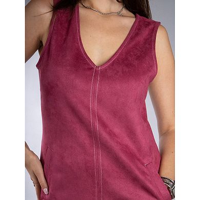 Jess by Meiko Women's Sleeveless Faux Suede Mini Dress