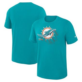 Men's Nike Aqua Miami Dolphins Left End Run Slub Performance T-Shirt