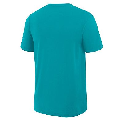 Men's Nike Aqua Miami Dolphins Left End Run Slub Performance T-Shirt