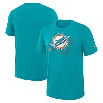Men's Nike Aqua Miami Dolphins Left End Run Slub Performance T-Shirt