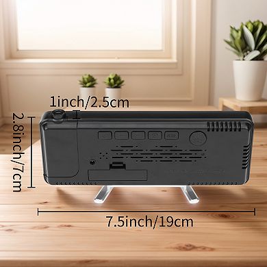 Projection Alarm Clocks with Big Numbers Temperature Display, Dimmable, 12/24H, 7.5x2.8x1 inch