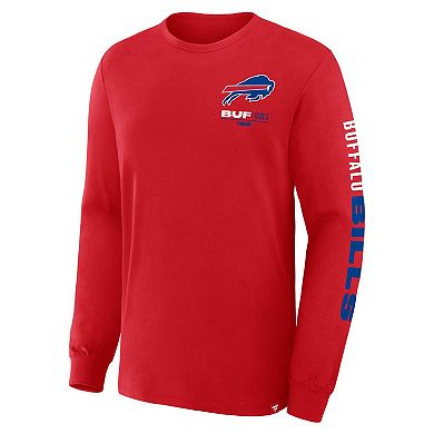 Men's Fanatics Red Buffalo Bills Clock Management Legacy Long Sleeve T-Shirt