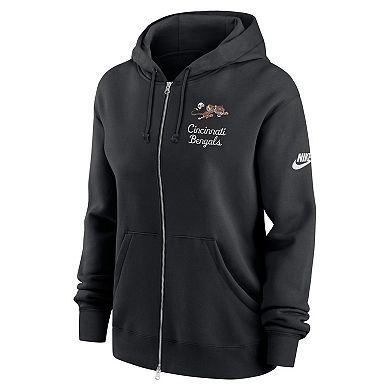 Women's Nike Black Cincinnati Bengals Phoenix Rewind Full-Zip Hoodie