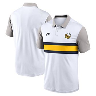 Men's Nike White/Gray Michigan Wolverines Athletic Prep Legacy Logo Vapor Performance Polo