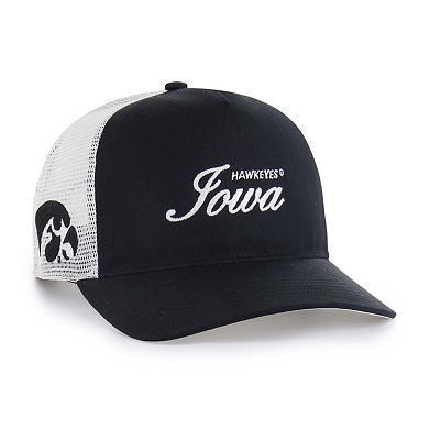 Unisex '47 Black Iowa Hawkeyes Contemporary Basics Foundation Trucker Hitch Adjustable Hat