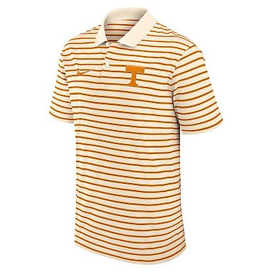 Men's Nike Cream Tennessee Volunteers Solid Foundation Striped Performance Polo