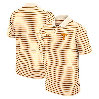 Men's Nike Cream Tennessee Volunteers Solid Foundation Striped Performance Polo