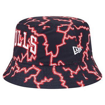 Men's New Era Black/Light Blue Chicago Bulls Summer Sun and Storm Reversible Bucket Hat