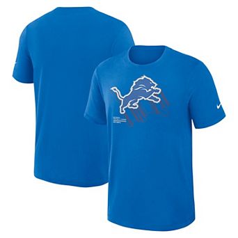 Men's Nike Blue Detroit Lions Left End Run Slub Performance T-Shirt