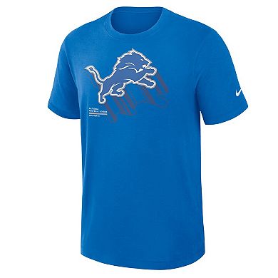 Men's Nike Blue Detroit Lions Left End Run Slub Performance T-Shirt