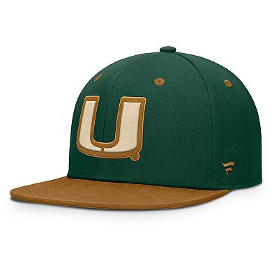 Men's Fanatics Green/Brown Miami Hurricanes NoBo Fitted Hat