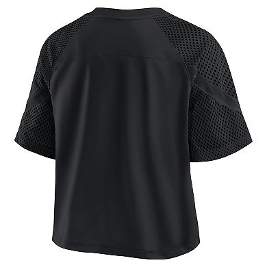 Women's Fanatics Minnesota Vikings Oversized Raglan V-Neck Blackout Fashion Jersey