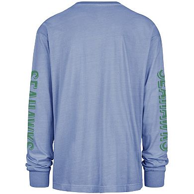 Men's '47 Blue Seattle Seahawks Cairn Ravine Foundation Throwback Long Sleeve T-Shirt