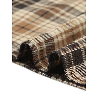 Plaid Blouse for Women Casual Lapel Collar Button Long Sleeve Shirt Top