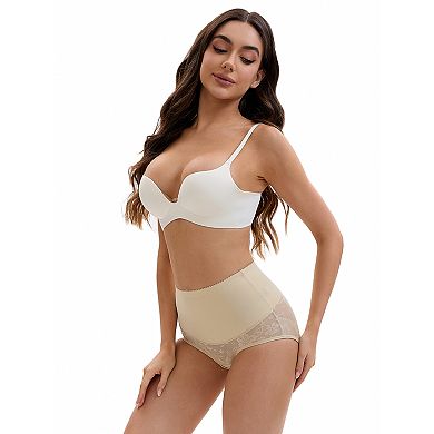 Women's High Waisted Body Shaper Tummy Control Slimming Panties Hip Lifter Lace Briefs Underwear
