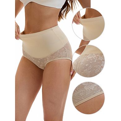 Women's High Waisted Body Shaper Tummy Control Slimming Panties Hip Lifter Lace Briefs Underwear