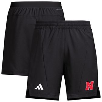 Men's adidas Black Nebraska Huskers Program Woven Training Shorts