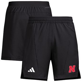Men's adidas Black Nebraska Huskers Program Woven Training Shorts
