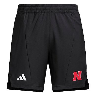 Men's adidas Black Nebraska Huskers Program Woven Training Shorts
