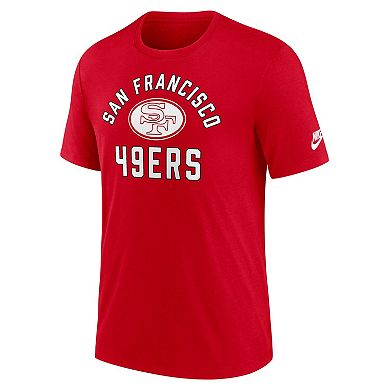 Men's Nike Scarlet San Francisco 49ers Favorable Timeline Tri-Blend T-Shirt