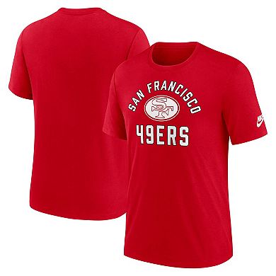 Men's Nike Scarlet San Francisco 49ers Favorable Timeline Tri-Blend T-Shirt