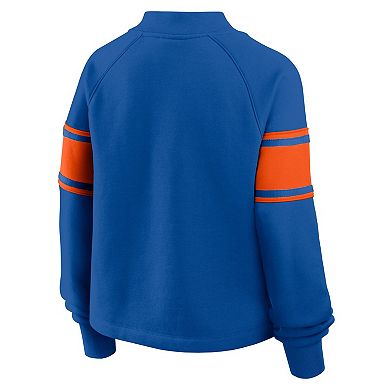 Women's Fanatics Royal Florida Gators Oversized Hometown Premium Punt Coverage Raglan Pullover Sweatshirt