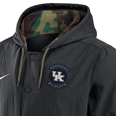 Men's Nike Black Kentucky Wildcats 2025 NCAA Military Appreciation Full-Snap Jacket