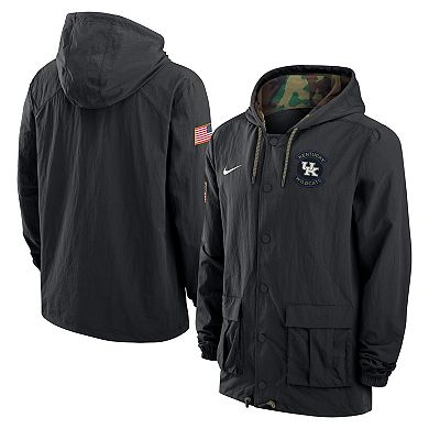 Men's Nike Black Kentucky Wildcats 2025 NCAA Military Appreciation Full-Snap Jacket