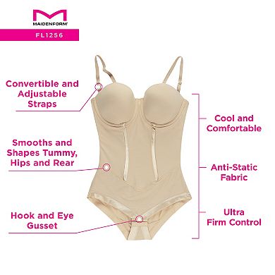 Maidenform Firm Control Shapewear Convertible Body Shaper with Built-in Underwire Bra 1256
