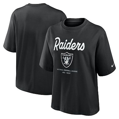 Women's Nike Black Las Vegas Raiders Essential Script Boxy T-Shirt