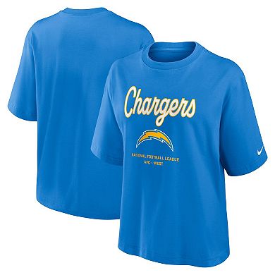Women's Nike Powder Blue Los Angeles Chargers Essential Script Boxy T-Shirt