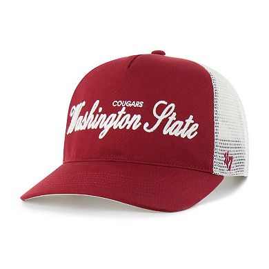 Unisex '47 Crimson Washington State Cougars Contemporary Basics Foundation Trucker Hitch Adjustable Hat
