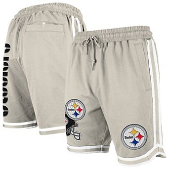 Men's New Era Light Beige Pittsburgh Steelers Stone Multi Patch Shorts