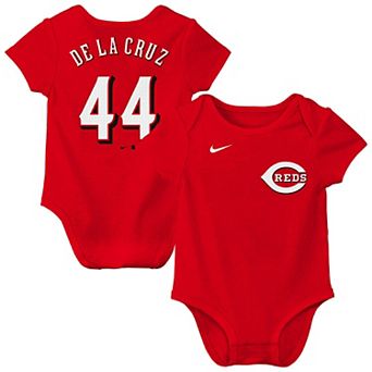 Infant Nike Elly De La Cruz Red Cincinnati Reds Name & Number Fuse Bodysuit