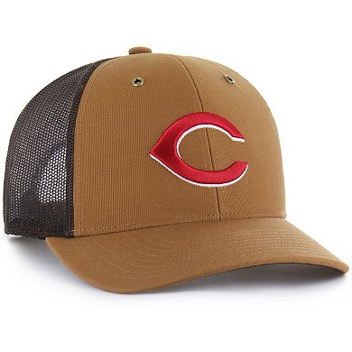 Men's Carhartt x '47 Brown Cincinnati Reds Trucker Adjustable Hat