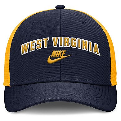 Men's Nike Navy/Gold West Virginia Mountaineers Legacy Arch Rise Performance Trucker Adjustable Hat