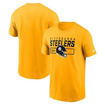 Men's Nike Gold Pittsburgh Steelers Primetime Helmet Essential T-Shirt