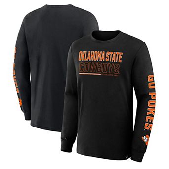 Men's Fanatics Black Oklahoma State Cowboys Quad Fuel The Fire Long Sleeve T-Shirt