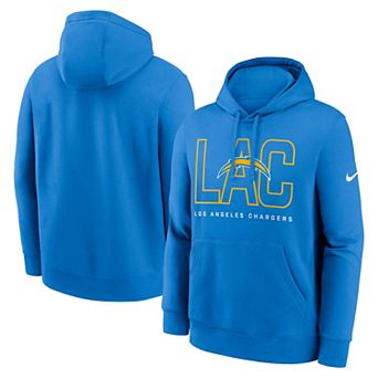 Men's Nike Powder Blue Los Angeles Chargers Busted Play Club Fleece Pullover Hoodie